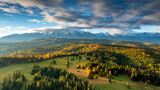 Beautiful autumn landscape of Tatry mountains