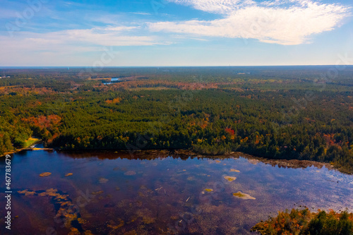 aerial image of a fall lake  © Col. Wilson 