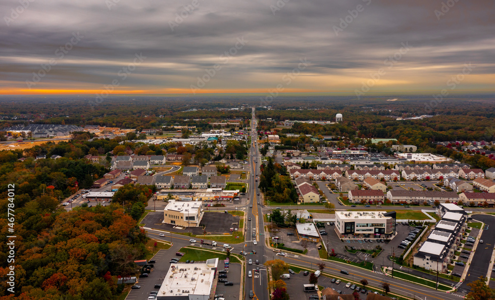Obraz premium aerial image of a neighborhood