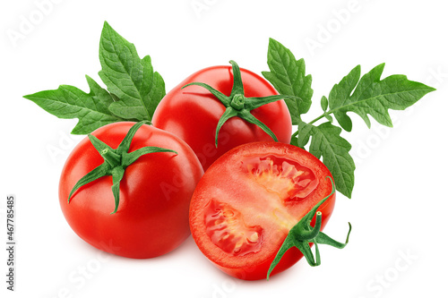 tomato isolated on white background, clipping path, full depth of field