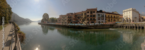 Lakefront at Omegna, Lago d'Orta, showing fountains