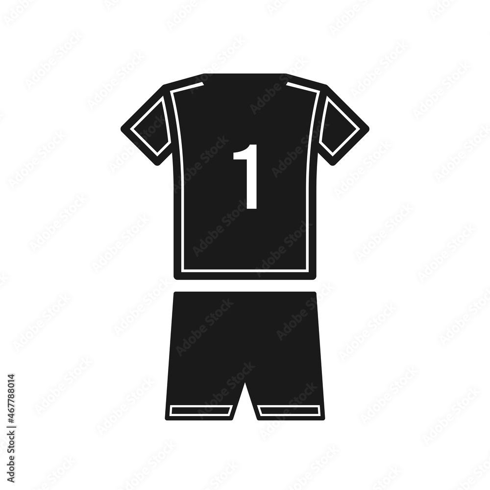 1 number soccer jersey icon isolated on white background. Sports apparel symbol modern, simple, vector, icon for website design, mobile app, ui. Vector Illustration 1 number soccer jersey icon isolated on white background. Sports apparel symbol modern, simple, vector, icon for website design, mobile app, ui. Vector Illustration
