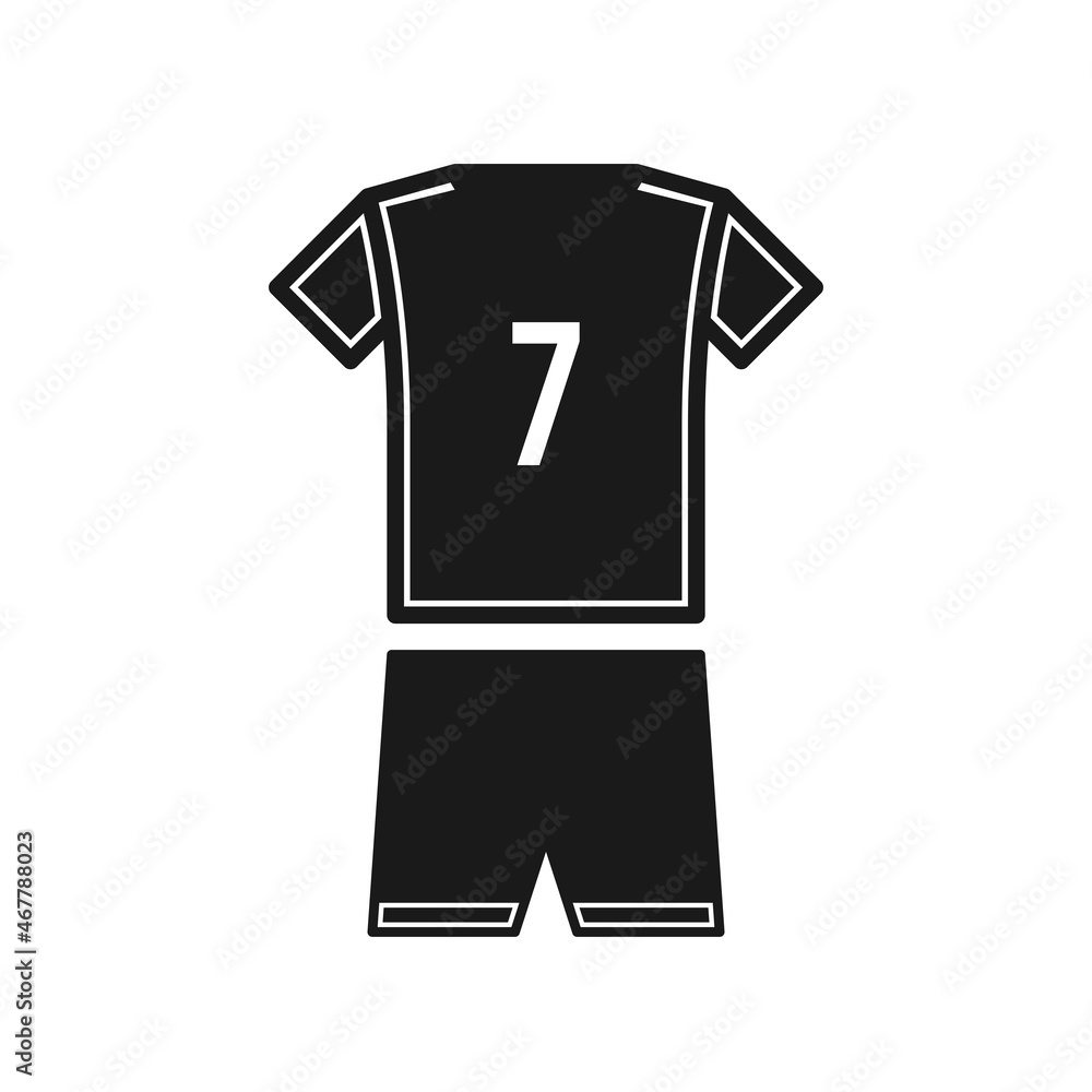 7 number soccer jersey icon isolated on white background. Sports apparel symbol modern, simple, vector, icon for website design, mobile app, ui. Vector Illustration 7 number soccer jersey icon isolated on white background. Sports apparel symbol modern, simple, vector, icon for website design, mobile app, ui. Vector Illustration