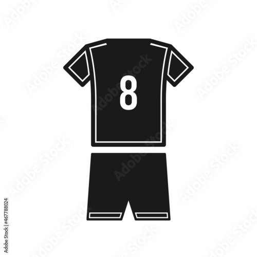 8 number soccer jersey icon isolated on white background. Sports apparel symbol modern, simple, vector, icon for website design, mobile app, ui. Vector Illustration