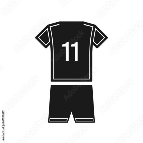 11 number soccer jersey icon isolated on white background. Sports apparel symbol modern, simple, vector, icon for website design, mobile app, ui. Vector Illustration