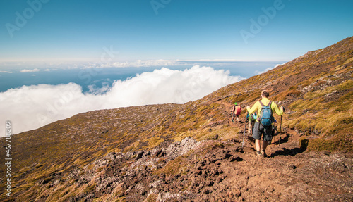 Hiking to the top of Pico Mountain, Azores hiker paradise, travel.