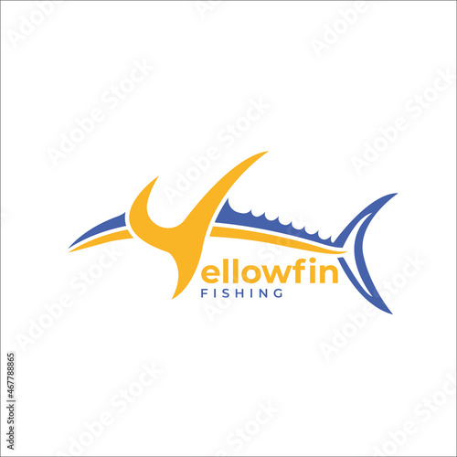 yellowfin fishing logo vector