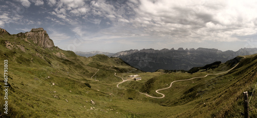 View from Maschgenkamm, Swiss Alps above Flumserberg photo