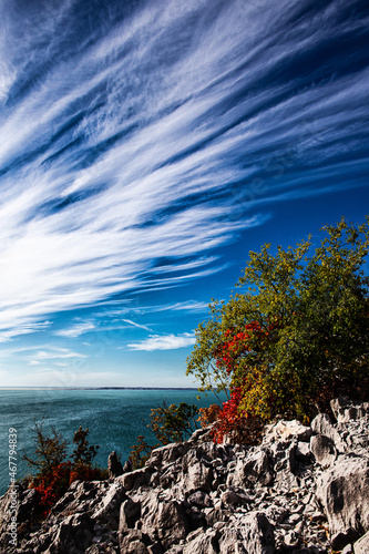 Rilke path near Duino in fall season, trieste
