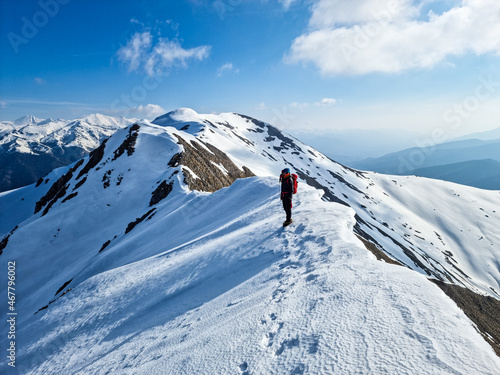 Climber in the mountains, Oslea Ridge, Valcan Mountains, Romania  © Ghidu