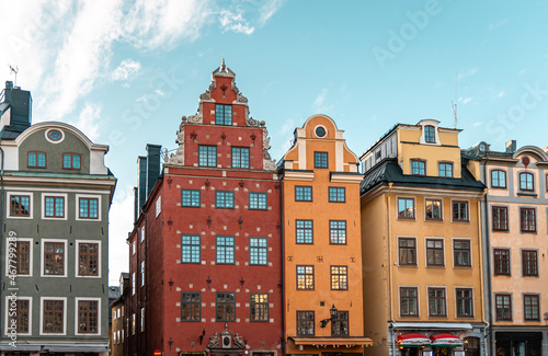 Stortorget place in Gamla stan, Stockholm, Sweden. Historical central square