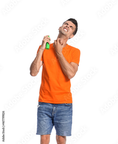 Young man with mosquito rep...