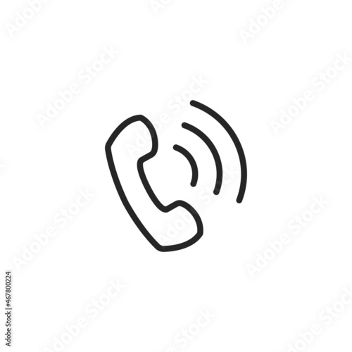 Vector phone call icon. Premium quality graphic design element. Modern sign, linear pictogram, outline symbol, simple thin line icon