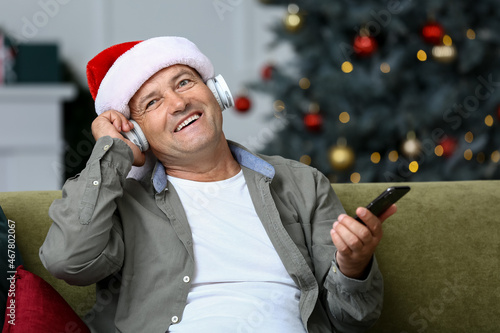 Mature man listening to Chr...