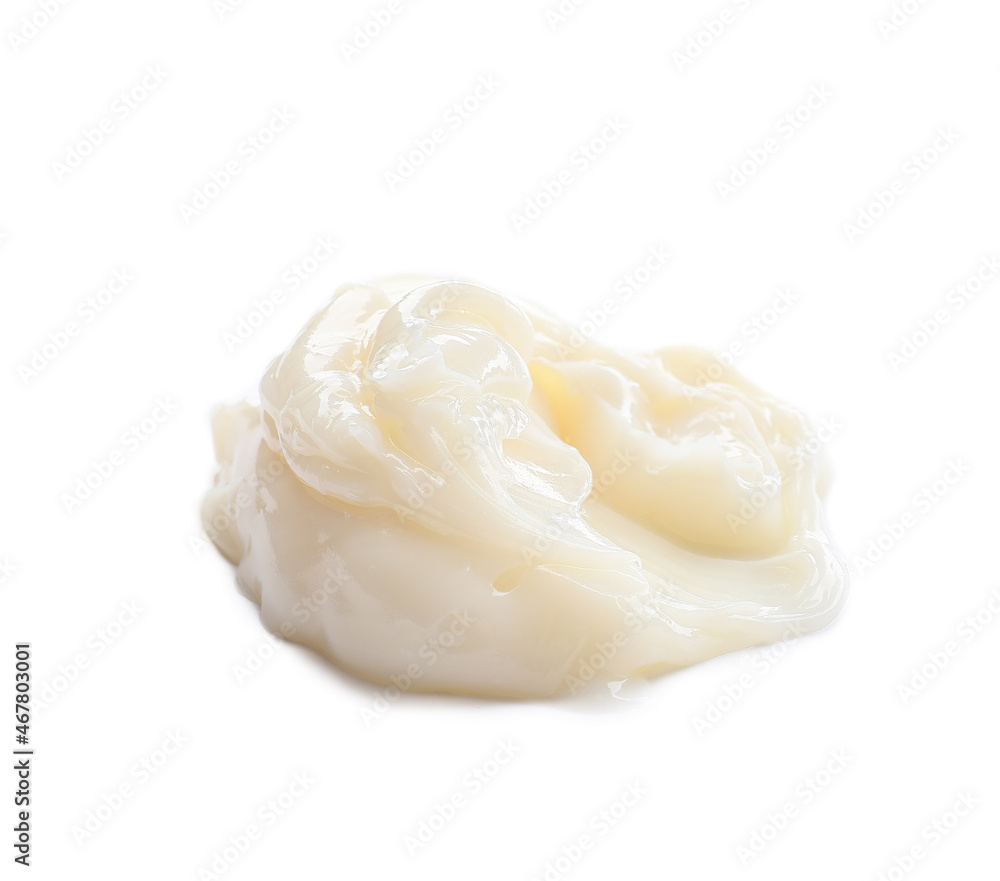 Fresh lard on white background