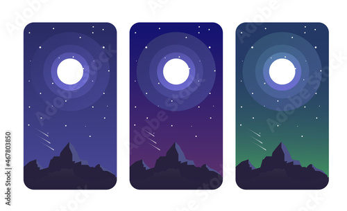 Night sky background for smartphone, beautiful background, moon in the night, phone wallpaper