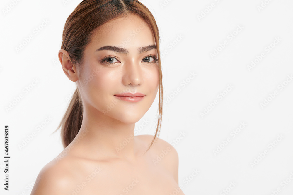Beautiful young asian woman with clean fresh skin on white background, Face care, Facial treatment, Cosmetology, beauty and spa, Asian women portrait. Beautiful young asian woman with clean fresh skin on white background, Face care, Facial treatment, Cosmetology, beauty and spa, Asian women portrait.