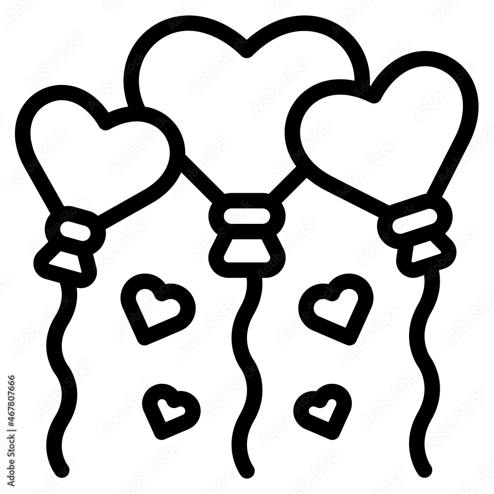 balloon line icon