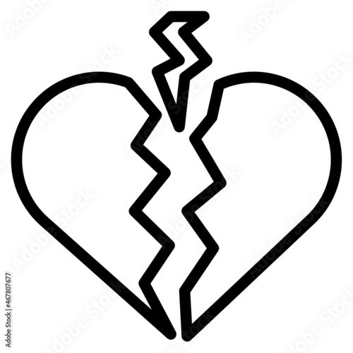 brokenheart line icon