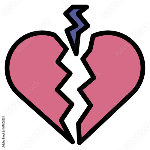 brokenheart line icon