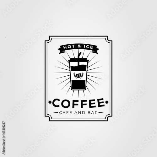 hipster coffee cup or coffeehouse logo vector illustration design