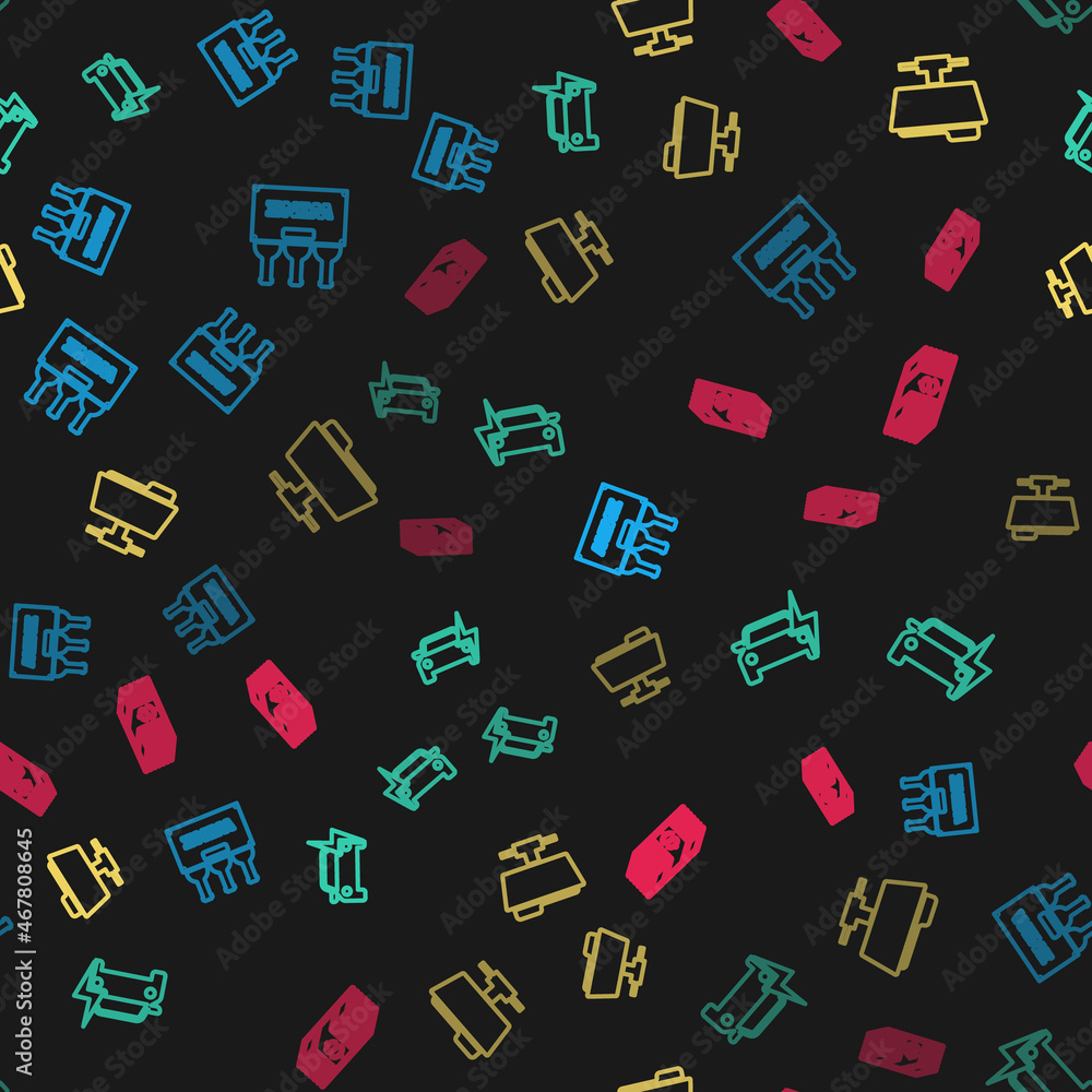 Set line Bottles of wine in box, Electric car, FTP folder and Paper money dollars cash on seamless pattern. Vector Set line Bottles of wine in box, Electric car, FTP folder and Paper money dollars cash on seamless pattern. Vector