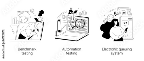 Software implementation abstract concept vector illustrations.