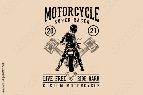 Motorcycle super racer live free ride hard silhouette design