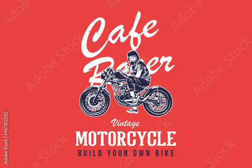 Cafe racer vintage motorcycle build your own bike silhouette design
