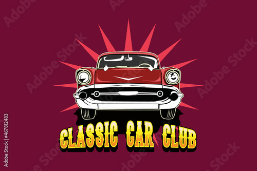 Classic car club illustration design
