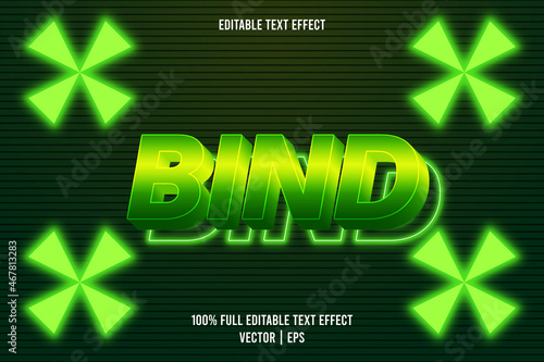 Bind editable text effect neon style