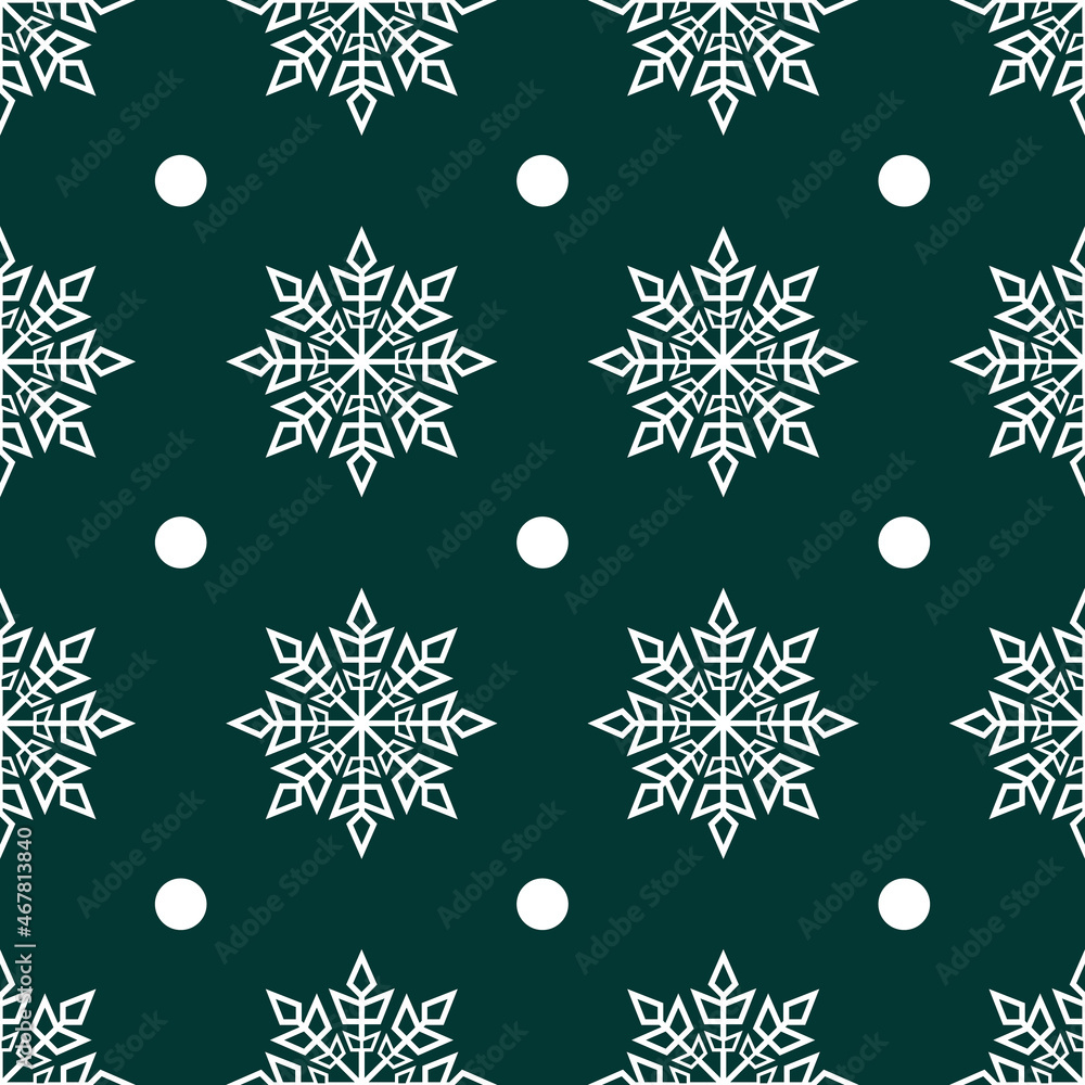 Seamless pattern with snowflakes. Christmas and New Year decoration elements. Festive texture for design invitations, postcards and greetings.