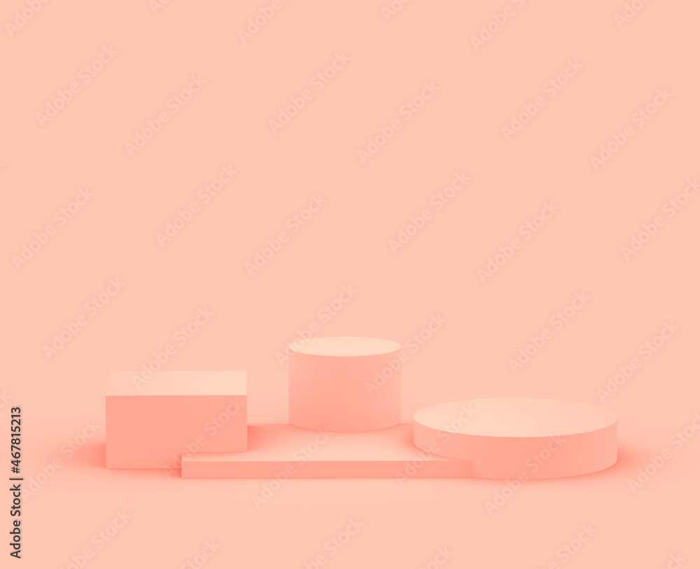 Abstract 3d pink peach platform minimal studio background. Abstract 3d pink peach platform minimal studio background.