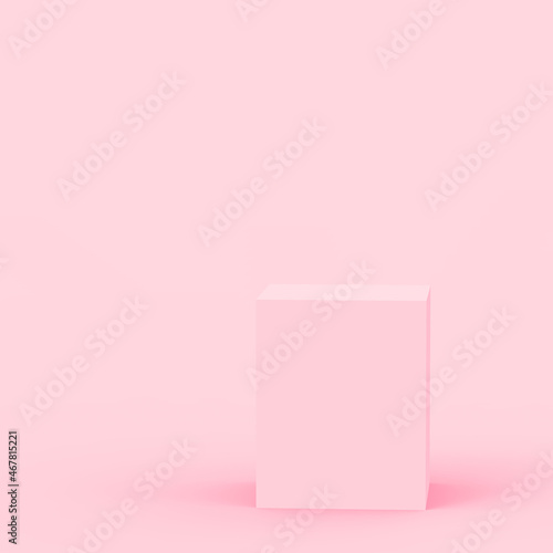 Abstract 3d pink cube and box podium minimal scene studio background.