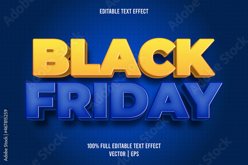 Black friday editable text effect cartoon style