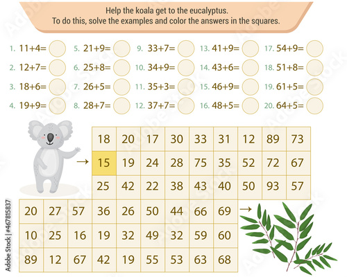  Mathematical labyrinth. To find the way, solve 