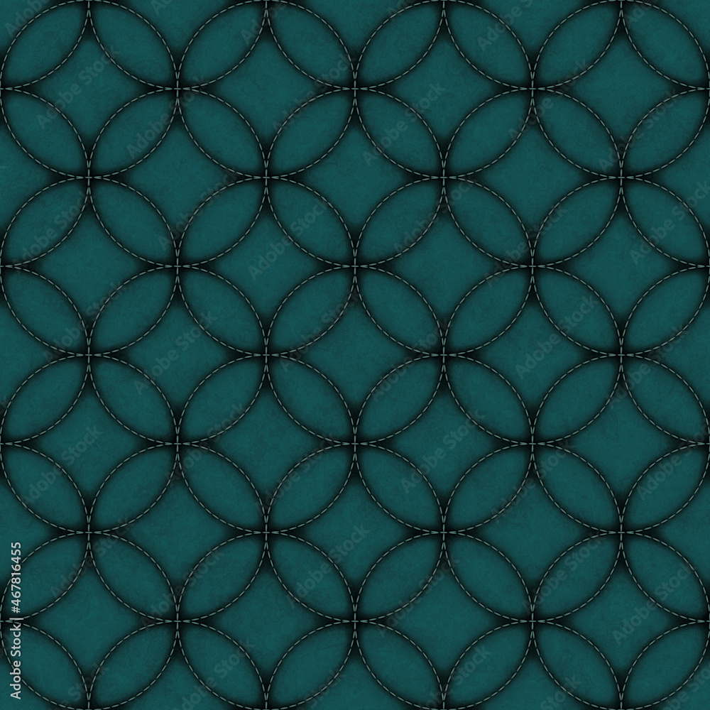 quilted cyan leather seamless texture. fabric texture background. quilted cyan leather seamless texture. fabric texture background.