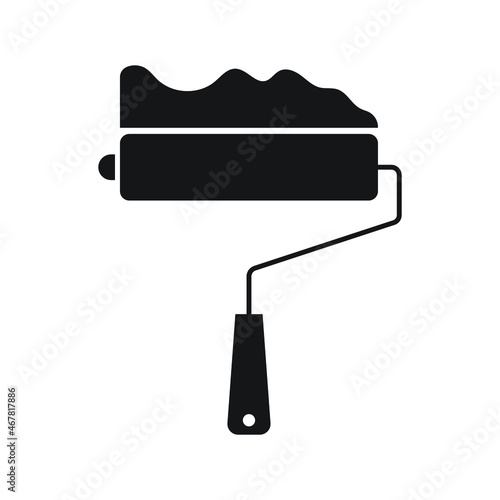 Paint roller icon design isolated on white background
