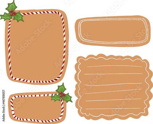 a set of Christmas frames for signatures. Vector illustration