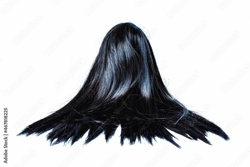 Abstract black back wig on white background.