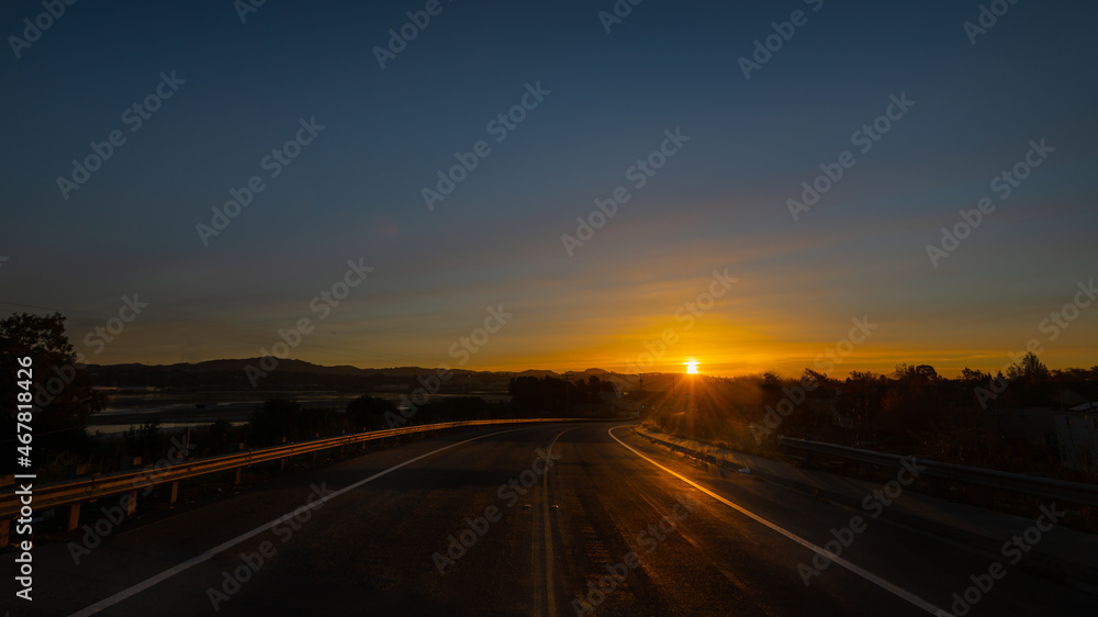 Road to the sunrise in Solano County Road to the sunrise in Solano County