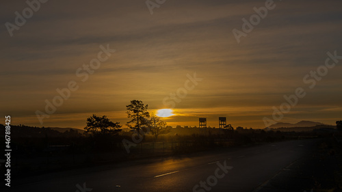 Sunrise at the bridge in Solano County at Mare Island