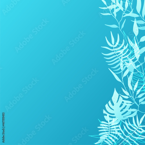Fototapeta Naklejka Na Ścianę i Meble -  Floral background vector. Vibrant gradient color texture, flower and botanical leaves hand drawing. Abstract art design for wallpaper, wall arts, cover, wedding and invite card.