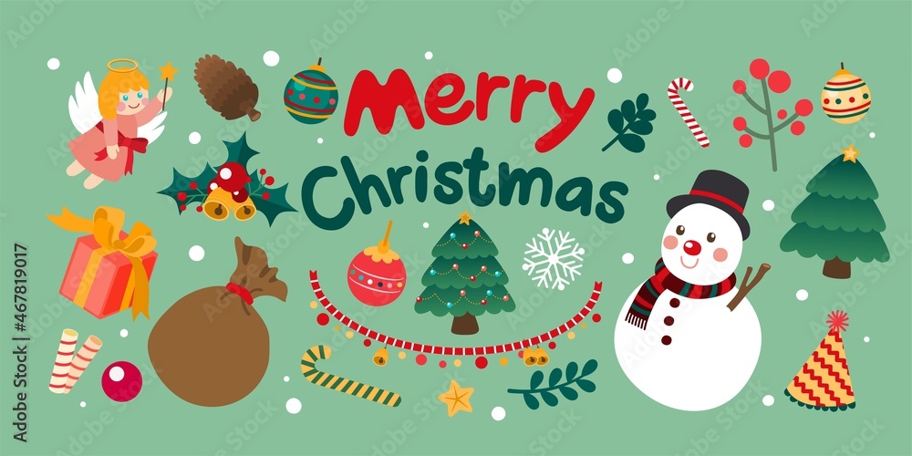 Christmas Ornaments Collection, Cute Object Christmas Ornaments Collection, Cute Object