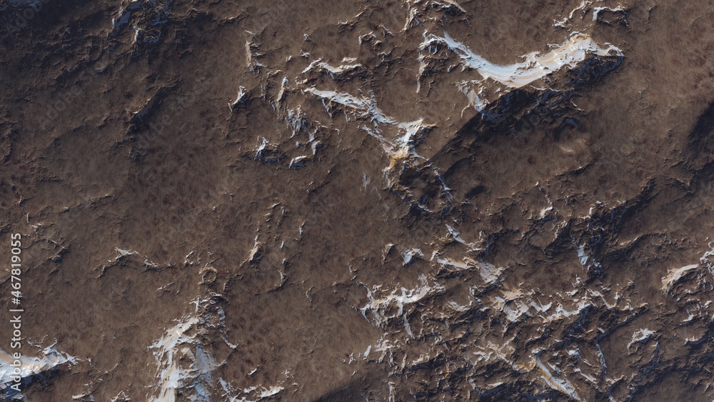 Obraz premium texture of a distant planet, texture of an exo-planet, realistic texture of the surface of an alien planet, top view of the planet surface, abstract texture 3d render