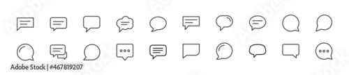 Pack of line comment icons. photo