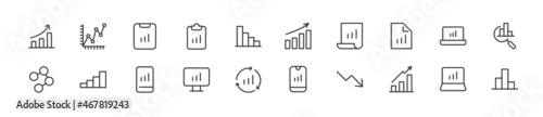 Pack of line statistics icons.