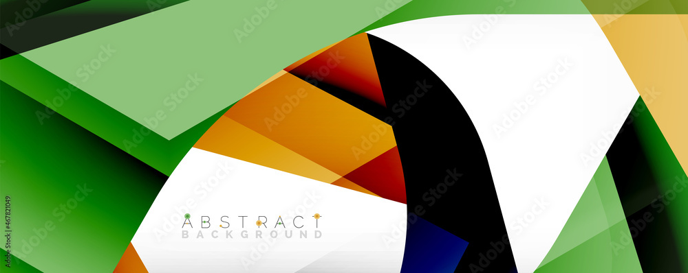 Geometric abstract background - multicolored abstract shapes on white. Vector Illustration For Wallpaper, Banner, Background, Landing Page Geometric abstract background - multicolored abstract shapes on white. Vector Illustration For Wallpaper, Banner, Background, Landing Page