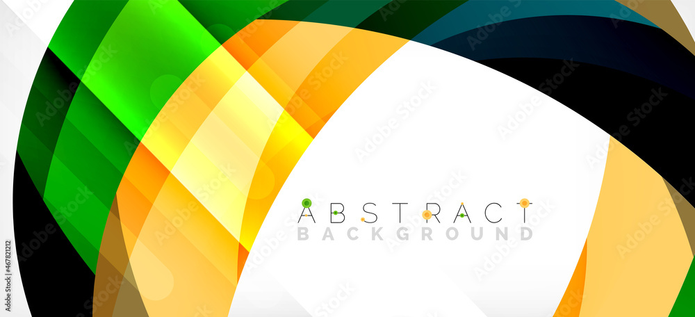 Geometric abstract background. Circle created with overlapping color shapes. Vector Illustration For Wallpaper, Banner, Background, Landing Page Geometric abstract background. Circle created with overlapping color shapes. Vector Illustration For Wallpaper, Banner, Background, Landing Page