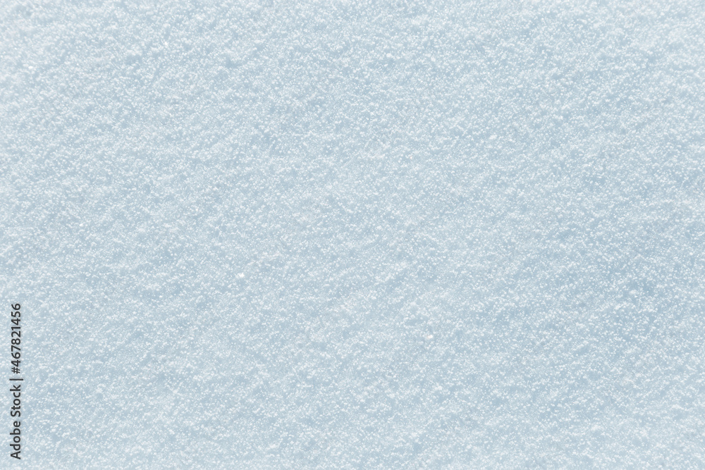 Naklejka premium Natural snow texture, white blue snowy background, frozen surface